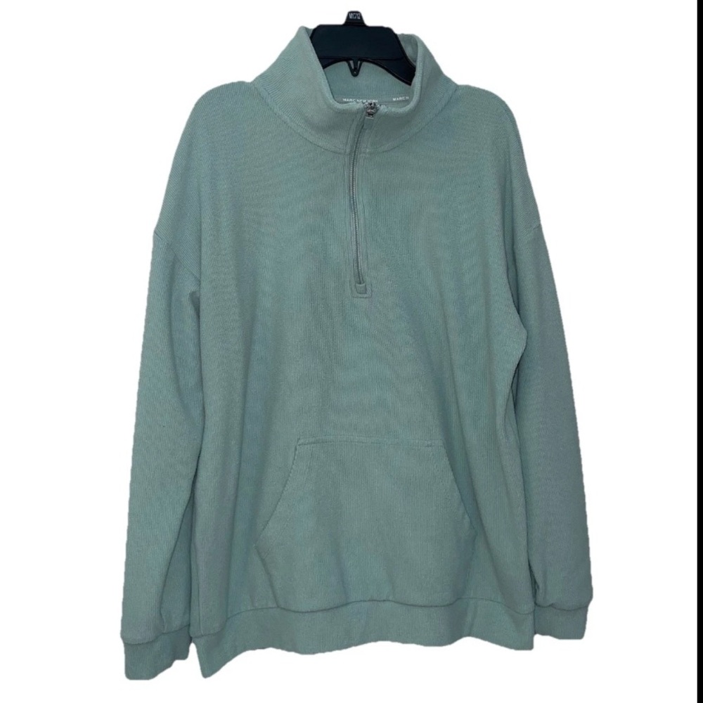 Marc New York Activewear Sweater Womens Medium Cozy Ribbed 1/4 Zip